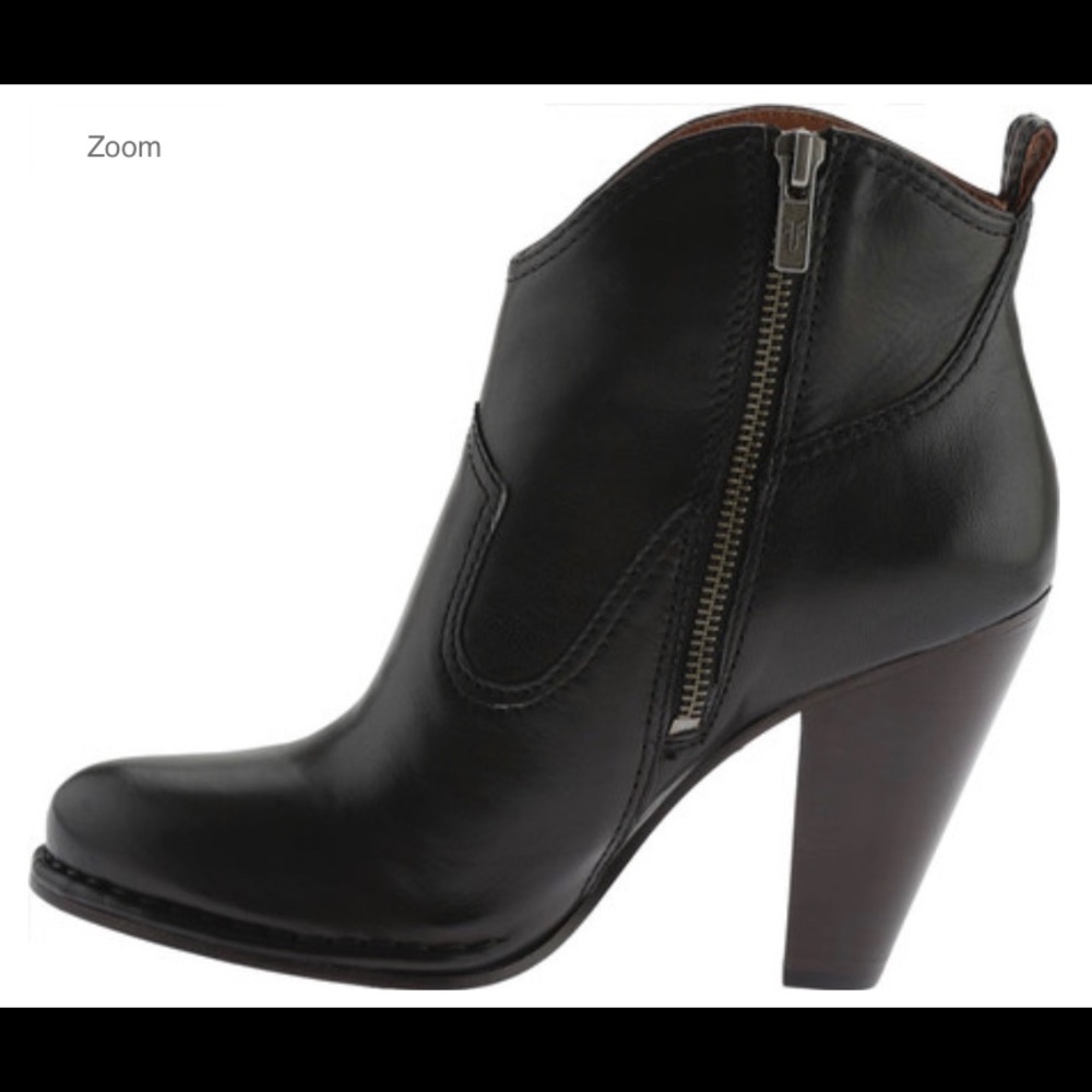 FRYE Madeline short black leather booties